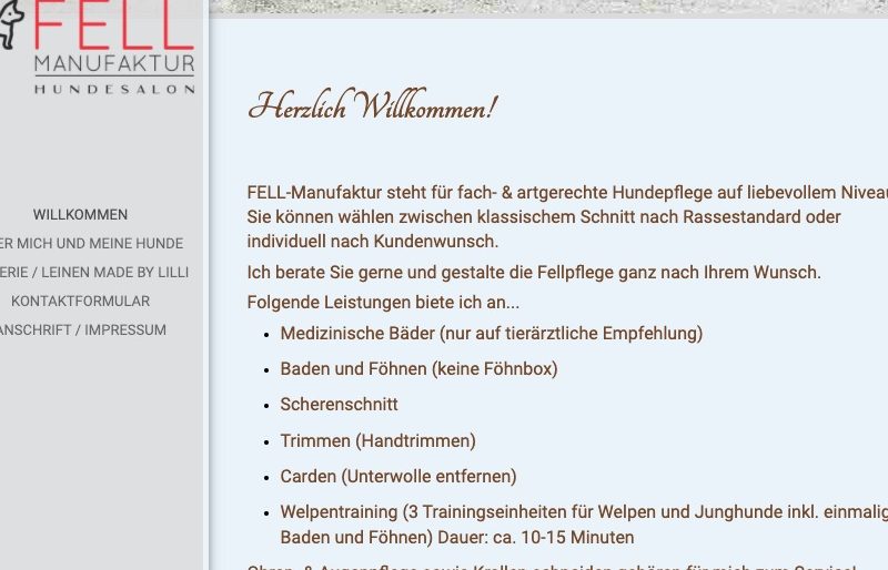 FELL-Manufaktur Hundesalon 1 fell manufaktur hundesalon